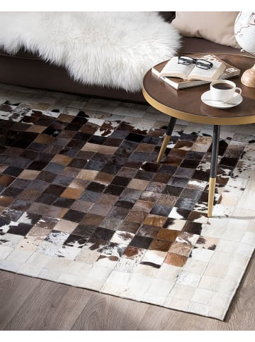 Beliani Patchwork OKCULU in Braun/Beige/Schwarz - (W) 140 x (H) 0.6 x (L) 200 cm