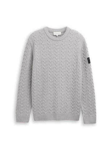 Tom Tailor Pullover in grey offwhite plated