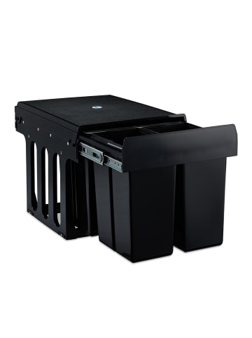 relaxdays Mülltrennsystem Schwarz 4x8L
