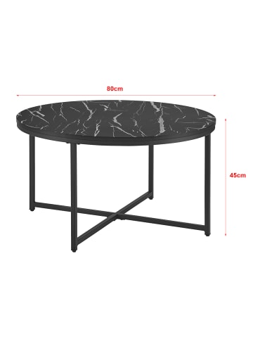 en.casa Couchtisch Uppvidinge in Schwarz (D)80cm (H)45cm