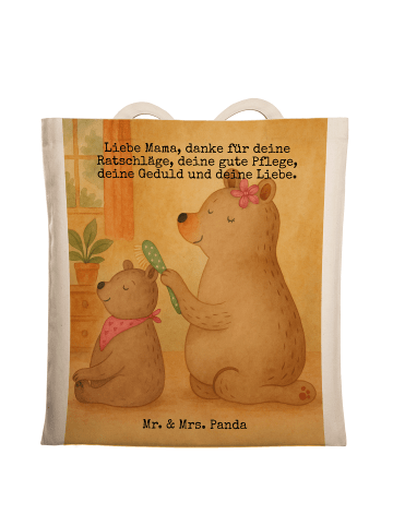 Mr. & Mrs. Panda Tragetasche Bär Kind Design mit Spruch in Weiß