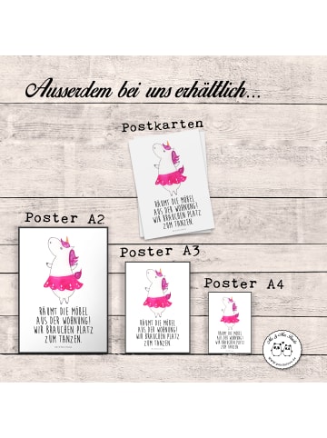 Mr. & Mrs. Panda Poster Einhorn Ballerina mit Spruch in Weiß