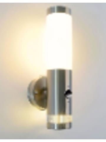 Licht-Erlebnisse Außen Wandlampe (B)7.5 x (H)34 cm in Silber Weiß