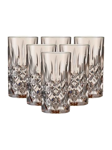 Nachtmann 6er Set Longdrinkgläser Noblesse Colors 395 ml in Taupe