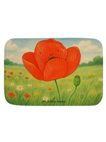 Mr. & Mrs. Panda Badezimmerteppich Blume Mohnblume Design ohne S... in Weiß