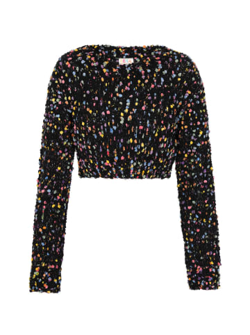 IZIA Damen Pullover in Schwarz Mehrfarbig
