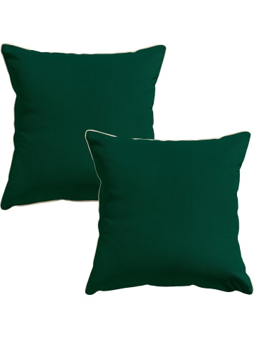 Erwin Müller Nicky-Velours, Samt Kissenhülle 2er-Pack Manchester in tanne