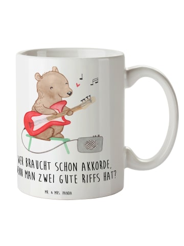 Mr. & Mrs. Panda Tasse mit Spruch E-Gitarre Zwei Riffs mit Spruch in Weiß