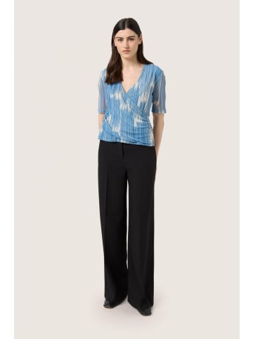 Soaked in Luxury Langarm-Bluse SLAldora in Blue Scattered Print
