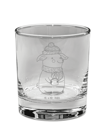 Mr. & Mrs. Panda Whisky Glas Schweinchen Glühwein ohne Spruch in Transparent