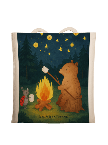 Mr. & Mrs. Panda henkeltasche baumwolle Bär & Marienkäfer Lagerf... in Weiß