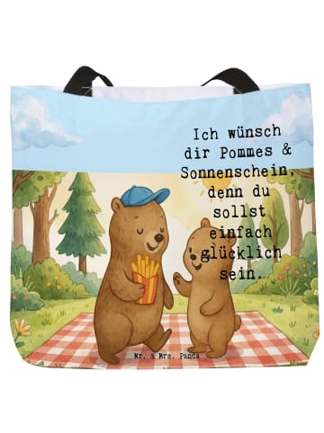 Mr. & Mrs. Panda Reisetasche Bär Kind Pommes Design mit Spruch in Weiß