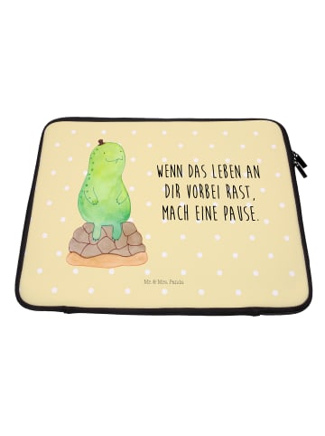 Mr. & Mrs. Panda Notebook Tasche Schildkröte Pause mit Spruch in Gelb Pastell