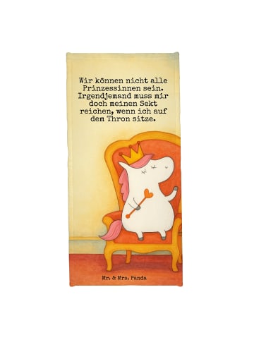 Mr. & Mrs. Panda Handtuch Einhorn Prinzessin Design mit Spruch in Weiß