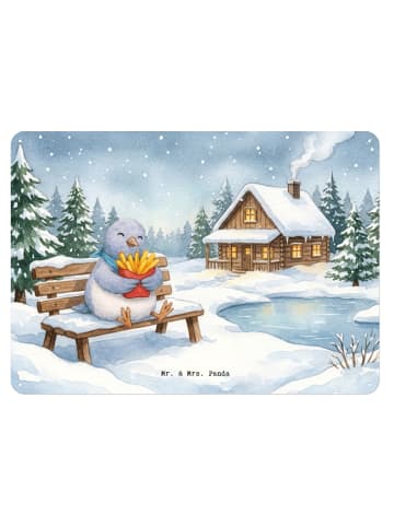 Mr. & Mrs. Panda Wandbild Taube Winter Pommes Design ohne Spruch in Weiß