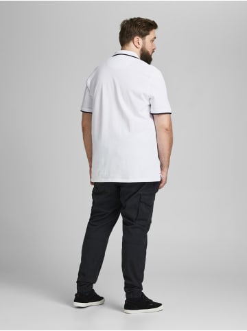 Jack & Jones + Fit Polo Shirt JJEPAULOS Sommer Hemd Pique in Weiß