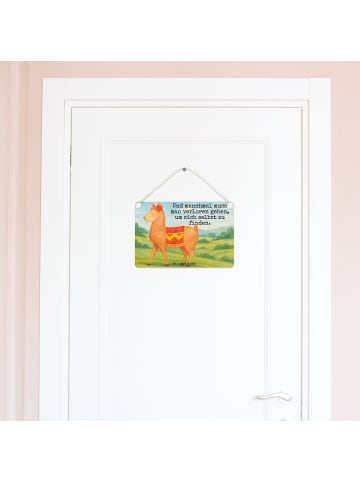 Mr. & Mrs. Panda holzbild Alpaka Stolz Design mit Spruch in Weiß