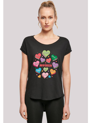 F4NT4STIC T-Shirt Muttertag Mama Herzen in schwarz