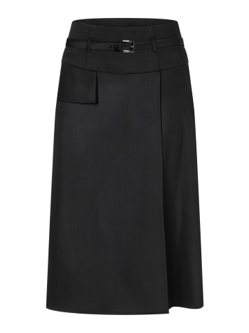 More & More eleganter Midirock, Wickeloptik in black