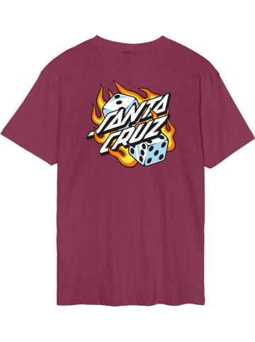 Santa Cruz T-Shirt "Flaming Dice Dot Chest T-Shirt" in Lila