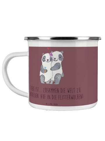 Mr. & Mrs. Panda Emaille Becher Liebe Flitterwochen mit Spruch in Kaffa Coffee