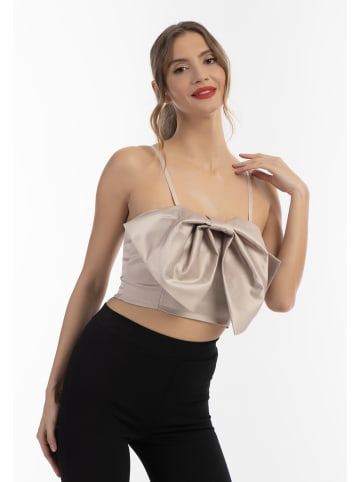 faina Damen Top Mit Schleife in Beige