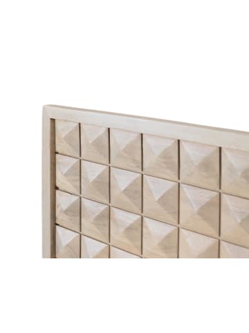 Giner y Colomer Kopfteil aus massivem Mangoholz mit geprägtem geometrischem Design in Brown