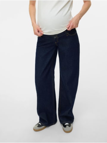 mama licious Umstandsjeans mit weitem Bein in Dark Blue Denim 1