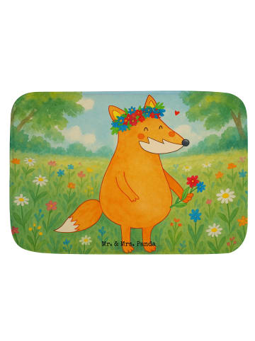 Mr. & Mrs. Panda Badematte Fuchs Blumen Design ohne Spruch in Weiß