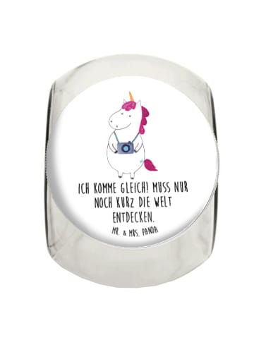 Mr. & Mrs. Panda Bonbonglas Einhorn Fotograf mit Spruch in Weiß