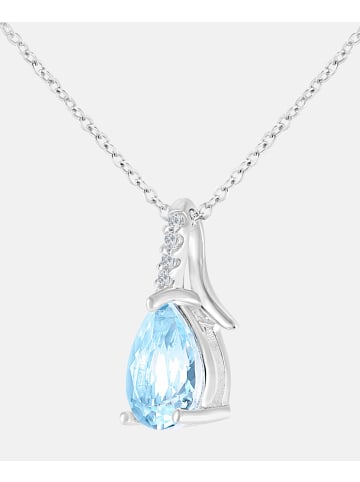Diamant L'éternel Halskette mit Anhänger aus 375 Weißgold mit Diamant mit Topas