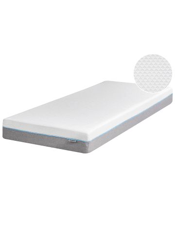 Beliani Matratze GLEE in Grau/Weiß - (W) 90 x (H) 20 x (L) 200 cm H2/3 Mittel