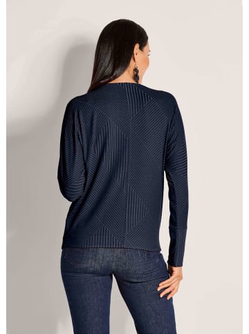 MADELEINE Shirt mit Fledermausärmeln und Struktur in marine