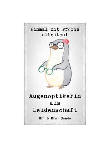 Mr. & Mrs. Panda Mini-Handtuch Augenoptikerin Leidenschaft mit S... in Weiß