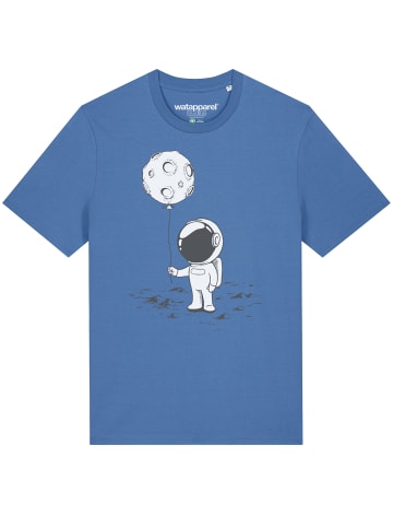 wat? Apparel T-Shirt Kleiner Astronaut mit Luftballon in Bright Blue