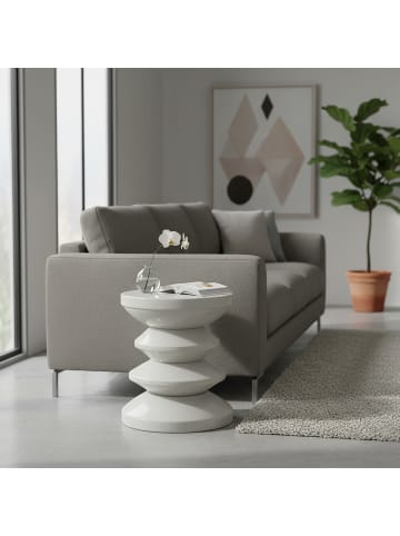 relaxdays Beistelltisch in Hellgrau - (H)46 x (Ø)35 cm