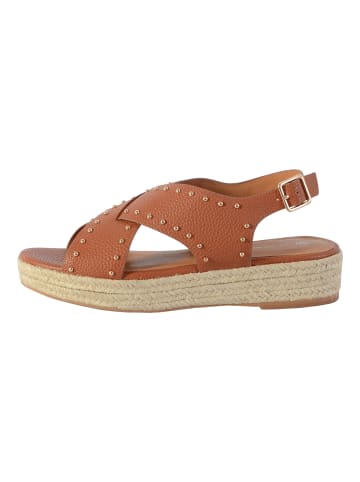 Divine Factory Sandale mit Keilabsatz QL4347 Braun