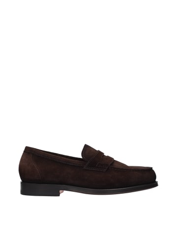 Santoni Braun Leder Slip-On Loafer