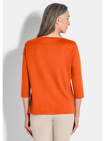 GOLDNER Basic Shirt mit U-Boot-Ausschnitt in terrakotta