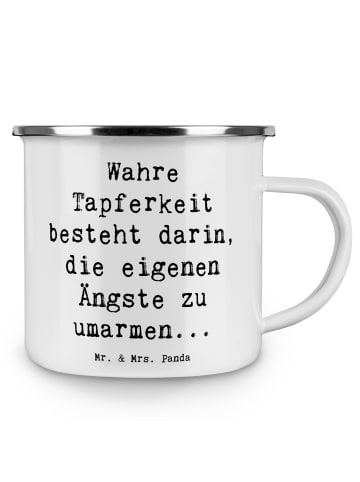 Mr. & Mrs. Panda Teetasse Spruch Tapferkeit Umarmung mit Spruch in Weiß