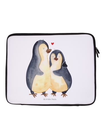 Mr. & Mrs. Panda Notebook Tasche Pinguin umarmen ohne Spruch in Weiß