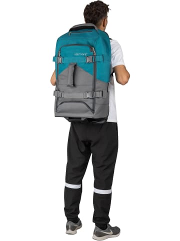 normani Reisetasche mit Rucksackfunktion 60 Liter Melano in Grau/Petrol
