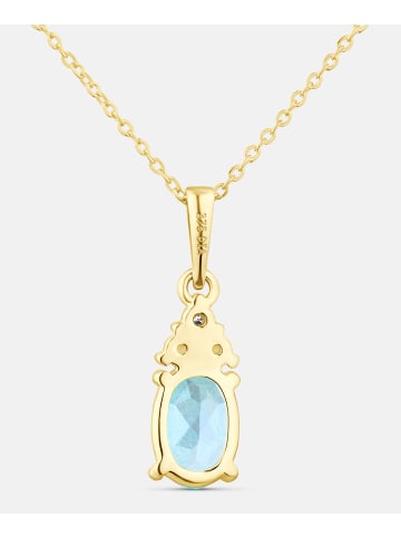 Diamant L'éternel Kette mit Anhänger, mit Blautopas, 375 Gelbgold