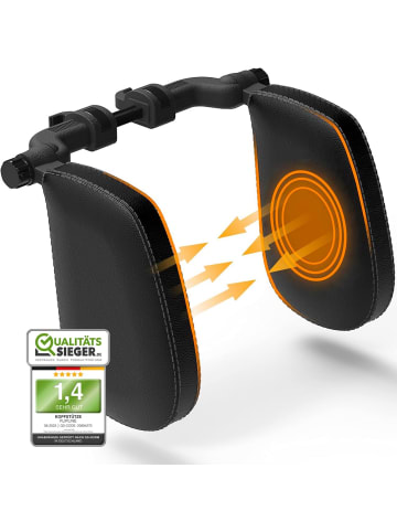 Flip Kopfstütze Auto schwarz Nähte schwarz  Schwarz