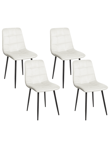 Beliani 4er-Set Esszimmerstuhl POWELL in Weiß/Schwarz