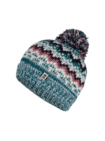 Trollkids Bommelmütze Kristiansand in teal/mauve