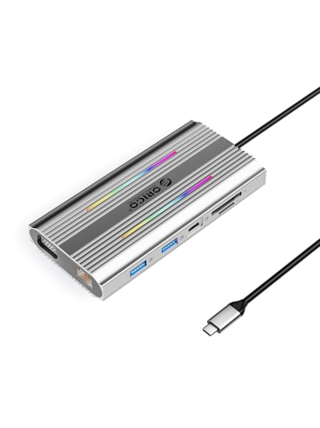 Orico Orico XCR 12-in-1 RGB USB-C Dockingstation mit 3x USB-A, USB-C PD, 100W HDMI