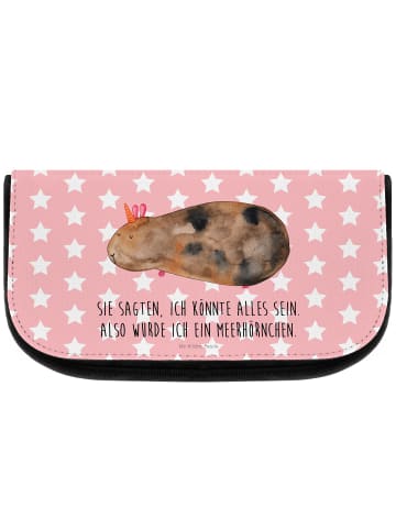 Mr. & Mrs. Panda Kosmetiktasche Einhorn Meerschweinchen mit Spruch in Rot Pastell