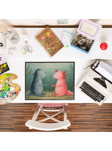 Mr. & Mrs. Panda Schreibunterlage Axolotl Liebe Design ohne Spruch in Weiß