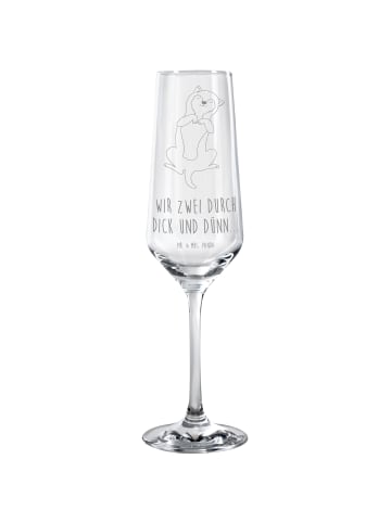 Mr. & Mrs. Panda Sektglas Hund Streicheln mit Spruch in Transparent